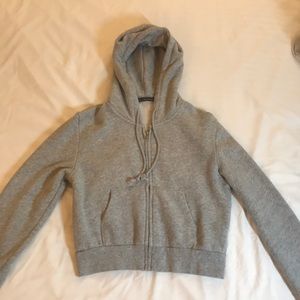 light gray zip-up jacket